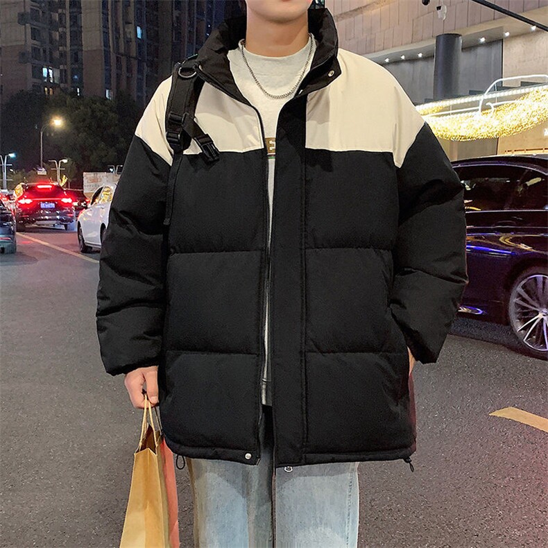 现货港风棉衣男立领二开撞色加厚棉袄DSA157B-M88888-特P65图片