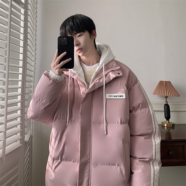 现货 抖音得物供视频 三防加厚羽绒假两件连帽棉衣外套棉服MY8082图片