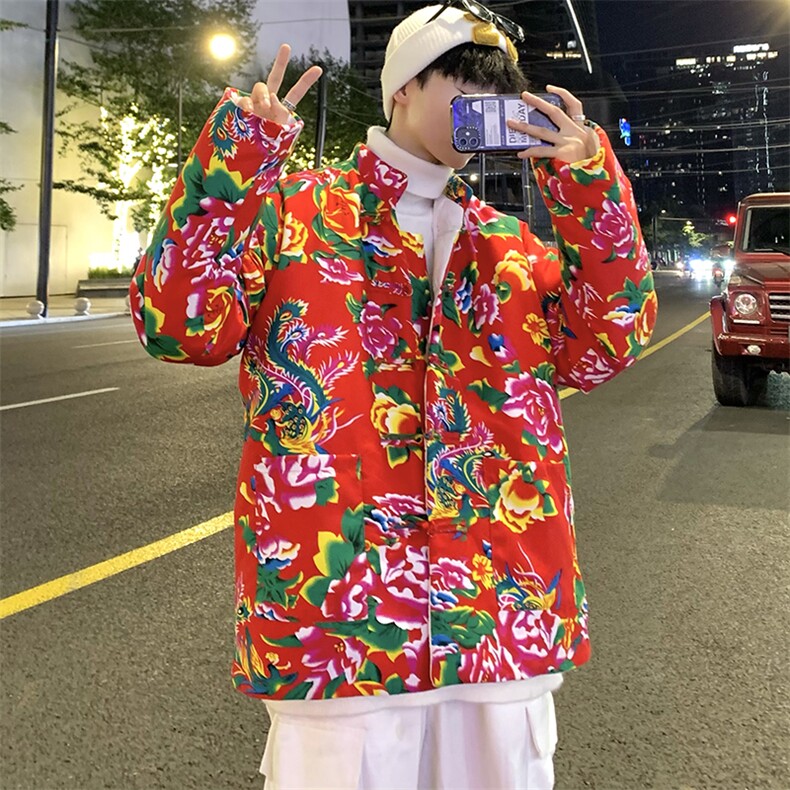 MY207风盘扣加厚保暖东北大花棉衣外套大码男女特色花棉袄潮图片