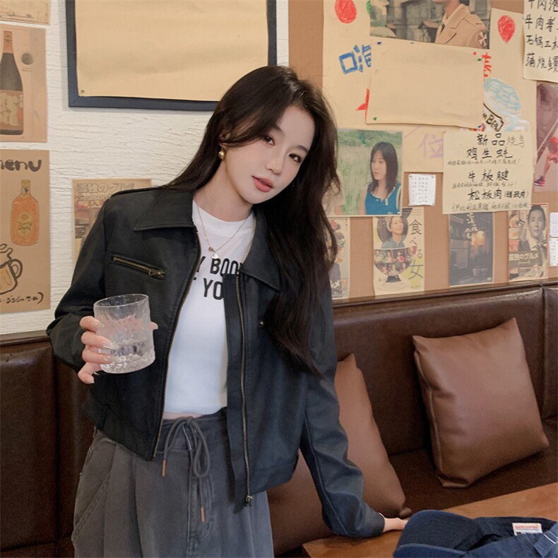 2025年春季现货高品质机车服皮衣外套,女装皮衣,臻衣坊
