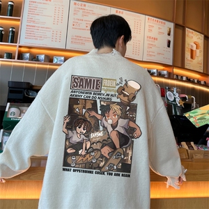 高品秋冬季破洞毛衣男复古慵懒风针织衫毛衣外套MYP3302-P65控88图片