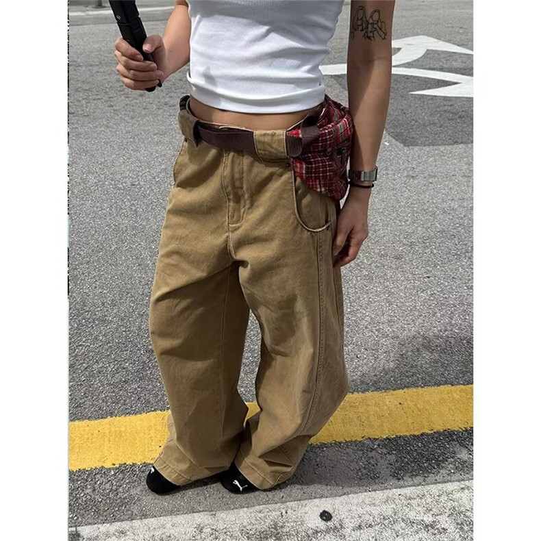W11130-P53网图现货流行气质日系原宿休闲长裤简约潮流工装裤，男装工装外套，星座1608