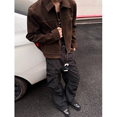 网图短款麂皮绒夹克秋季时尚外套1209-1-JK27-P88，男装夹克，星座1209-1