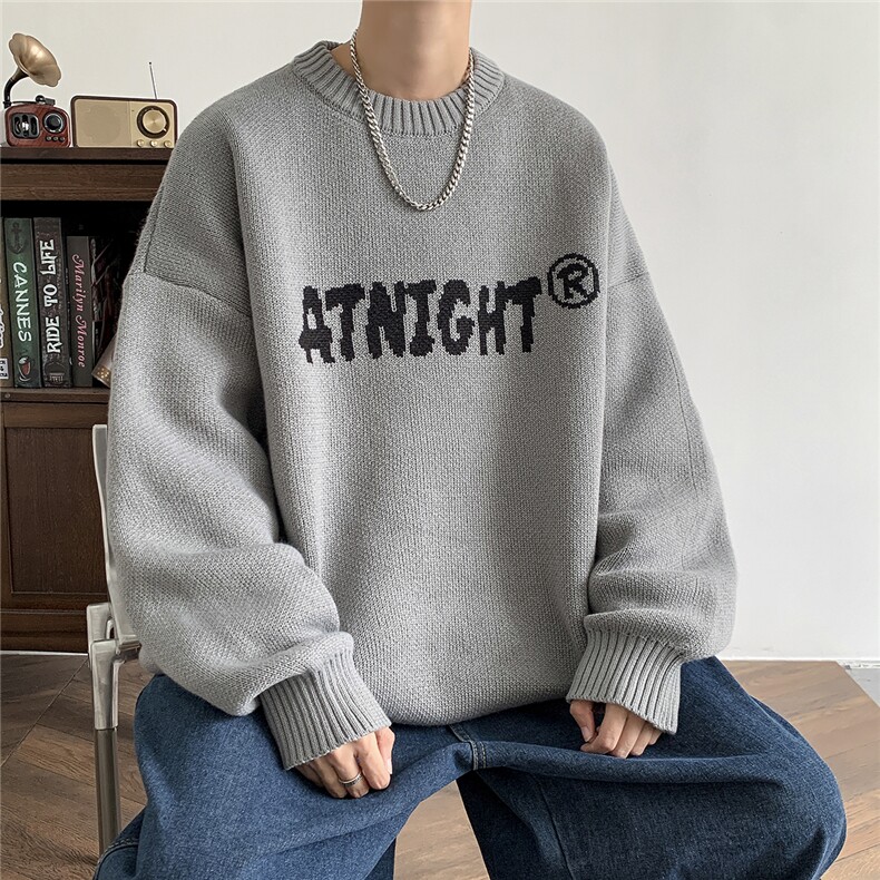 宽松圆领毛衣男秋冬百搭针织衫 QM809-P65控88图片