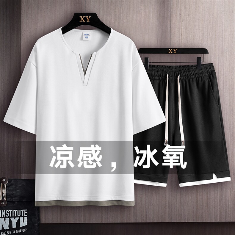 夏季运动套装木板挂拍休闲百搭时尚短套装CK2410+TC3134-P59控89图片