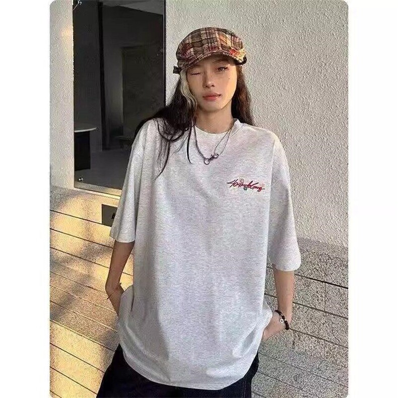 美式潮牌重磅短袖T恤男女夏季薄款纯棉休闲体恤衫刺绣款LW333-p39,男装T恤,星座1008