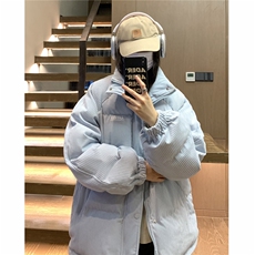 EQ355灯芯绒字母条棉衣外套男女学生冬季加厚面包服2024新款棉服，男装棉衣，电商C306-1