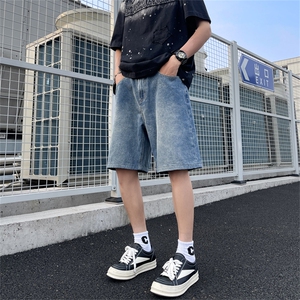 牛仔短裤男士韩版潮流痞子帅气夏季2024新款ins五分裤RK1762-P38,格子衬衫颜色搭配裤子图片