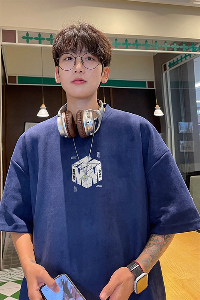 麂皮绒！重磅麂皮绒短袖t恤男JPDX205-特P19控38,男装T恤,电商B367