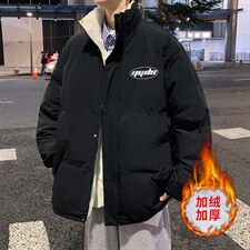 ！2023秋冬字yyds字母印花加绒加厚立领棉服外套MY106特P78,男装棉衣,电商B220