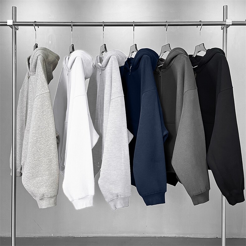 抖音得物高品质二开350克秋冬双头双拉链卫衣开衫外套W74，男装卫衣，电商A486-1