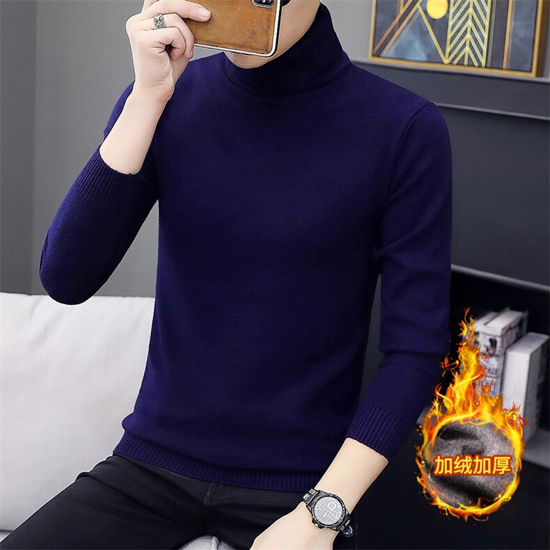1018-M31加绒-P29主椎男士新款跑量款高领针织衫帅气4XL到5XLP32,男装针织衫/毛衣,星座1018