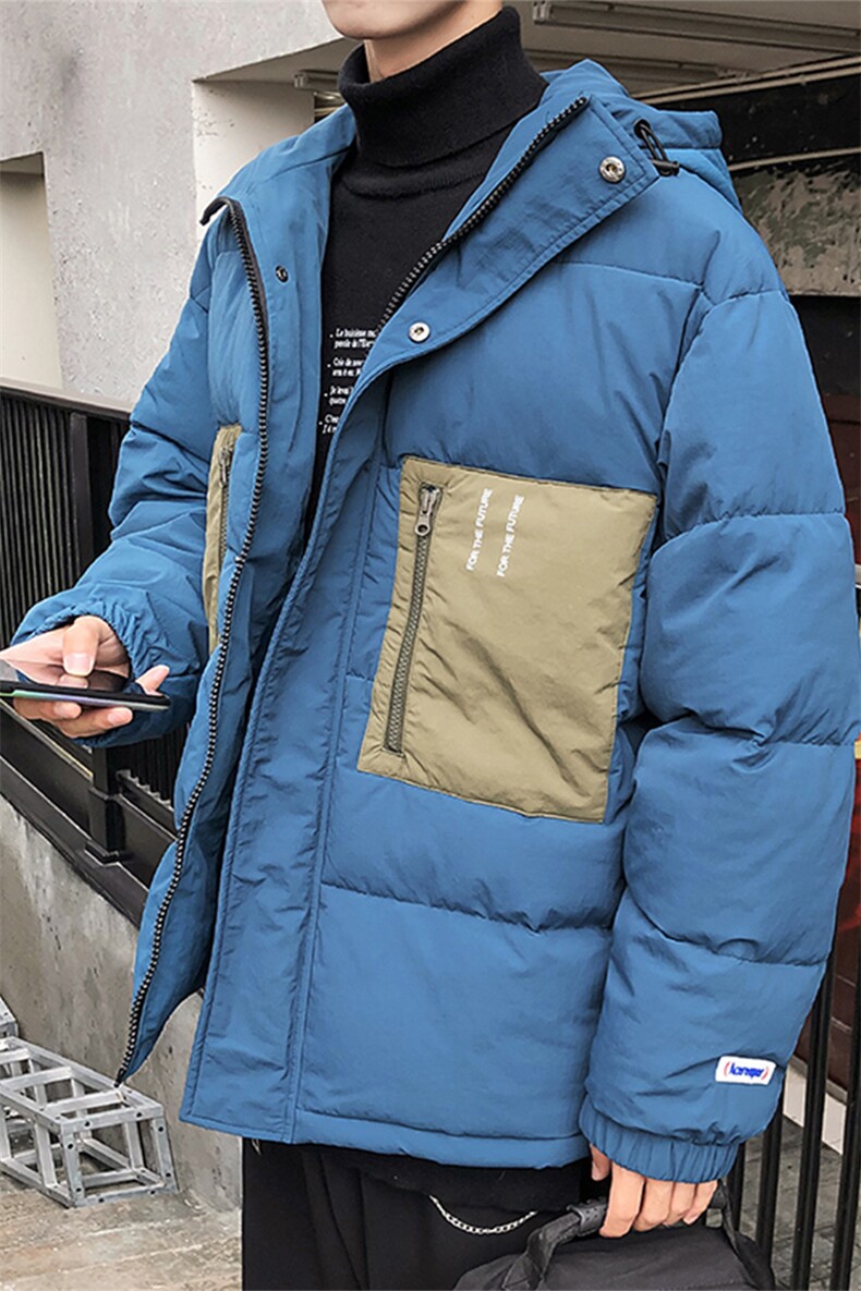 【】A003-HY8009-P130冬装新款撞色修饰连帽棉衣港风1,男装棉衣,电商A003