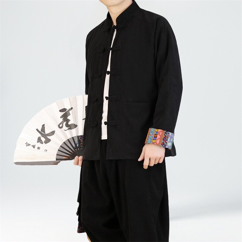 男士外套灯芯绒夹克套装盘扣立领风XZ1512-2502套装-P130,男装夹克,星座1512