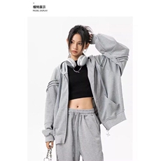 网络图现货袖笼埋绳三条杠珠地棉套装R3Y174-P68，男装卫衣，星座1005-4