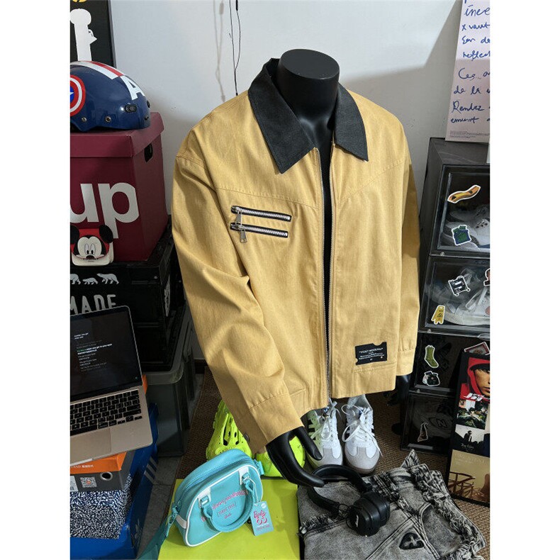 假模美式复古翻领夹克外套男100聚酯JK2503-特P80控138,男装夹克,电商B370