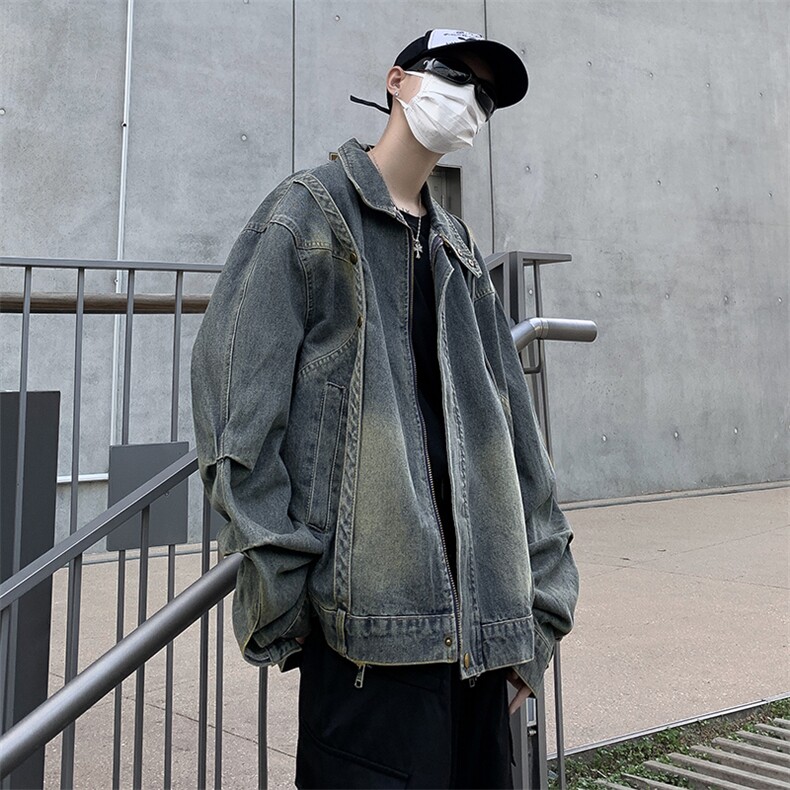 美式高街复古牛仔外套男韩版潮宽松2024春季新款ins夹克W5724-P72,男装夹克,星座412-3