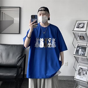 HT73100-P22 华夫格t恤男短袖男大码五分袖 大皂风图片