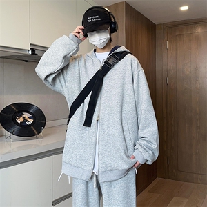 抖音得物高品质二开 26春装美式重磅宽松结构双面连帽卫衣外套W68图片