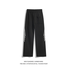 抖音品质春季新款潮美式运动宽松休闲卫裤B315-K25613-特p40控78，男装休闲裤，电商B315
