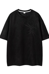 1竹竹高升烧花麂皮绒大码M-5XL短袖T恤JDT77787特P25块供抖音视频图片