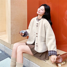 竞品毛呢外套，女装短外套，2B187