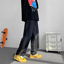 复古阔腿休闲牛仔裤男ins高街潮牌宽松直筒拖地长裤子N7227-p45,男装牛仔裤,星座1008