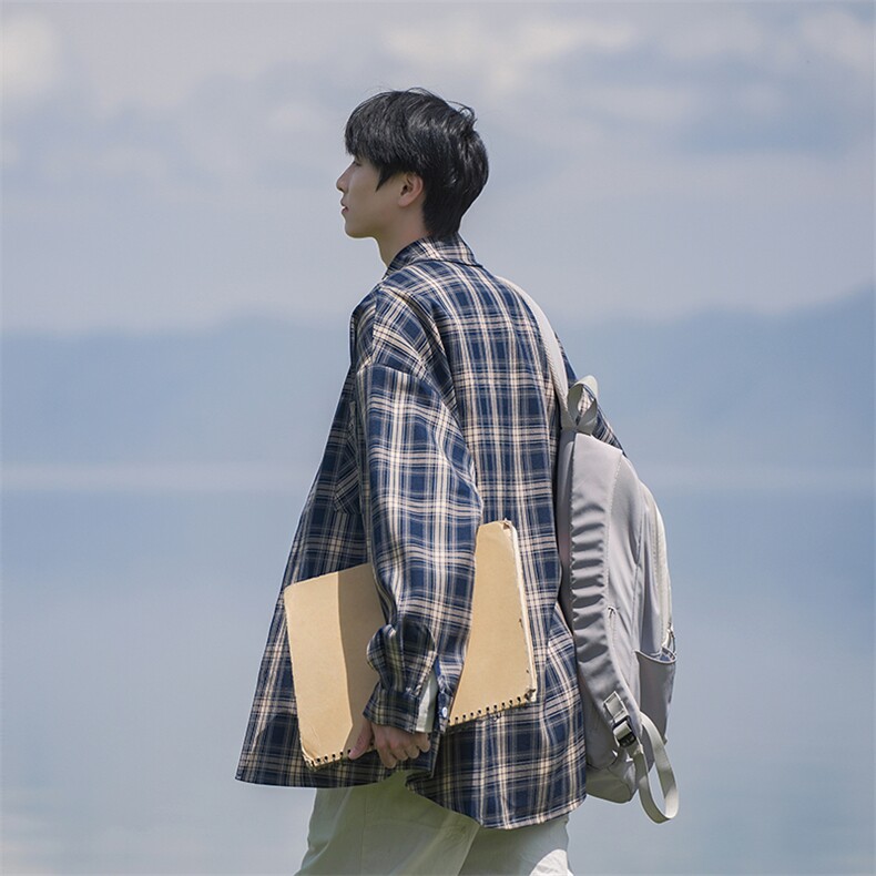B225-C6085-P63-X79-单口袋格子衬衫-材质-70涤30棉,男装衬衫,电商B225