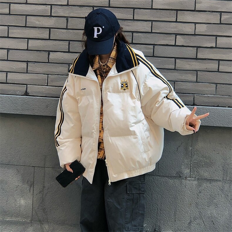 美式徽章拼接保暖棉服外套冬季情侣加厚面包服棉衣男LY4122-p103,男装棉衣,星座1008