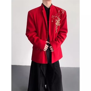 中山装演出服男士青少年老年红歌刺绣演出比赛年会合唱团表演服装