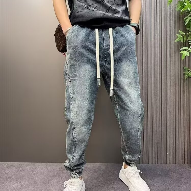 1506-1/KX251/P54个性字母牛仔裤嘻哈ins潮高街潮流痞帅长裤百搭,男装牛仔裤,星座1506-1