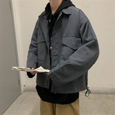 春秋季纯色工装男女ins复古宽松情侣港味夹克上衣潮W1463-P55，男装夹克，星座512-4