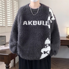 潮美式字母水貂绒毛衣男女秋冬季情侣针织衫上衣AA951-P50，男装针织衫/毛衣，星座208-5