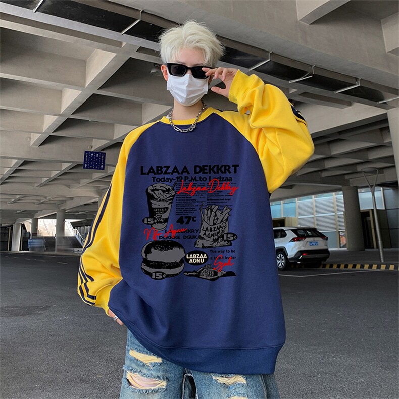 抖音得物供货提供视频秋冬重磅美式宽松织带圆领卫衣0721,男装卫衣,电商A486