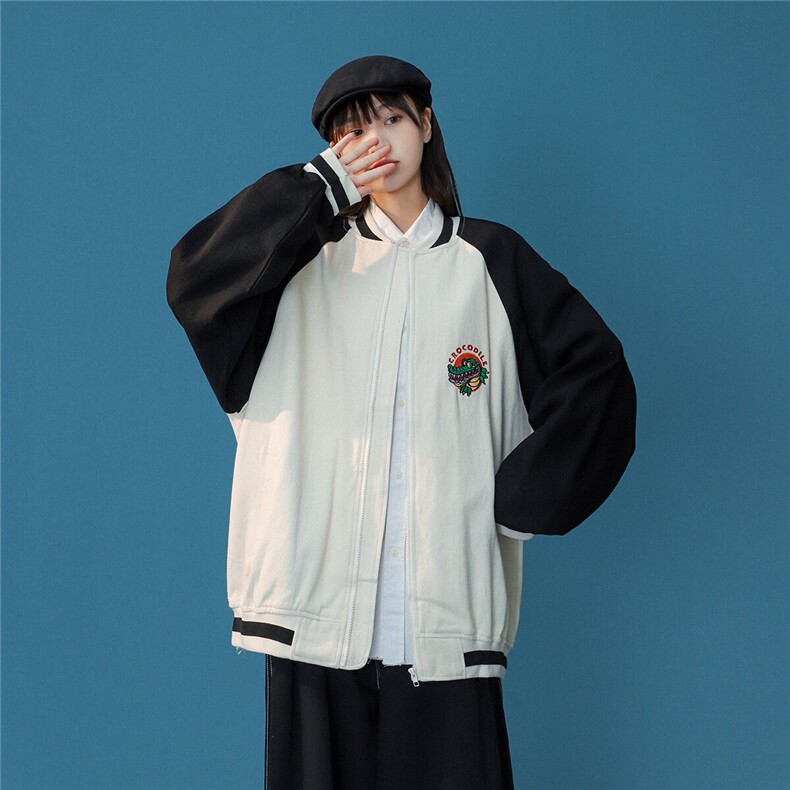 25春季新款棒球领潮流鳄鱼水洗长袖休闲夹克外套JK97/P90/138,男装夹克,星座202-3