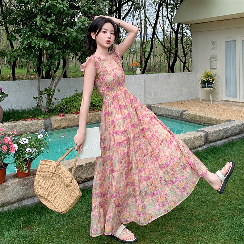 现货！2025年夏装新款碎花印花连衣裙2C133-988-P125-K178图片