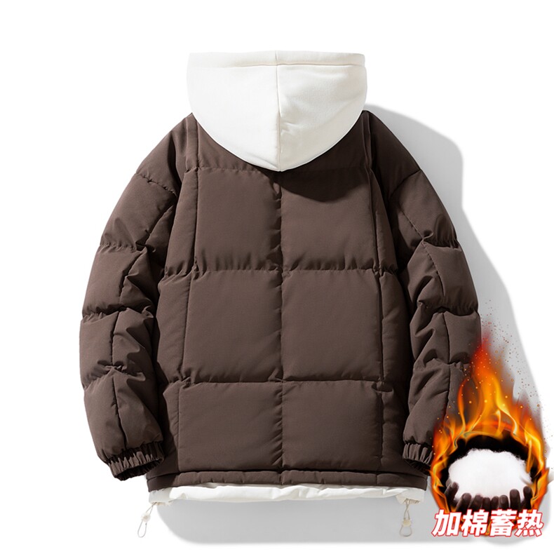三防面料抖音品质10W件假两件卫衣加厚棉衣外套棉服BM888特P98,男装棉衣,电商A486