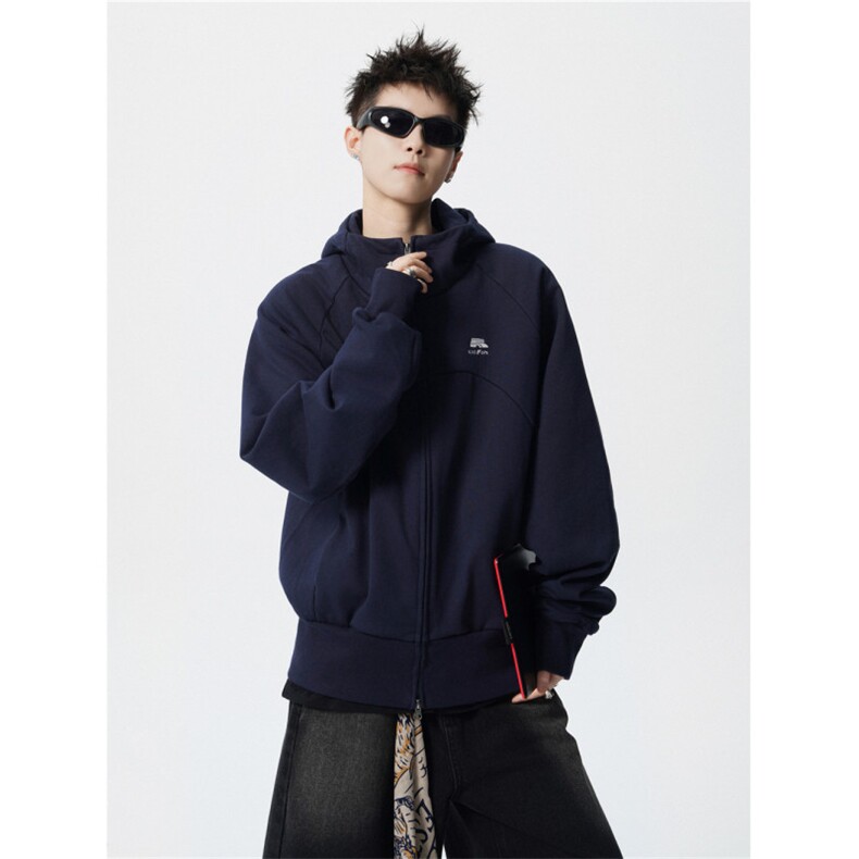 706-LK820-P75现货秋季重磅刺绣拉链卫衣情侣休闲开衫外套男,女装短外套,星座706