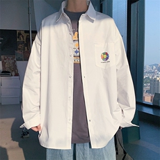 CS15101-P38加绒-P48长袖衬衫男士大码宽松衬衣男寸衫男寸衣，男装衬衫，电商A040