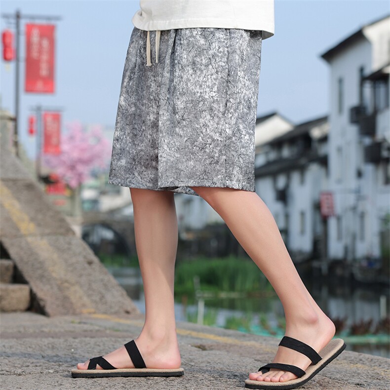 2025夏季新款男装新中式风紋理休闲短裤透气5分裤DK97-P45,男装牛仔裤,电商B277(原6028)