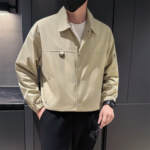 新款社会小伙秋冬男时尚工装夹克男店主外套JK802-P78 控128 卡其图片