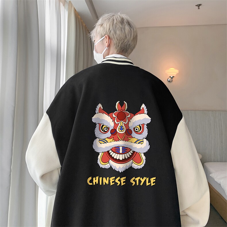 摇粒绒棒球服男大码开衫卫衣男夹克BF86185-P65,男装夹克,电商A040
