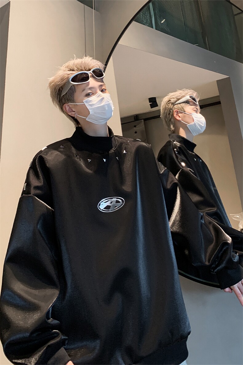 美式半高领长袖卫衣男2025秋季宽松休闲外套XZ514-2-24228-P78,女装短外套,星座514-2(原B239)