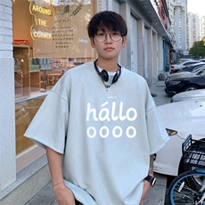 ！版权！2025夏季新款男士字母印花麂皮绒短袖T恤TL2449特P19，男装T恤，电商B220