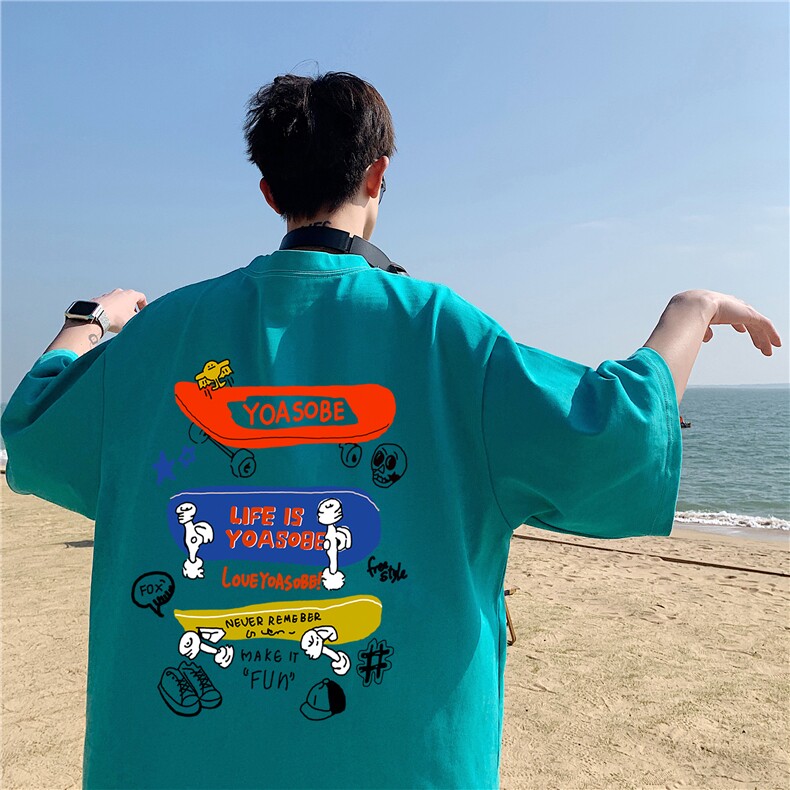 220克纯棉抖音滑板车短袖T恤男体恤A430-1-WT249,男装T恤,电商A426-1(原A430-1)