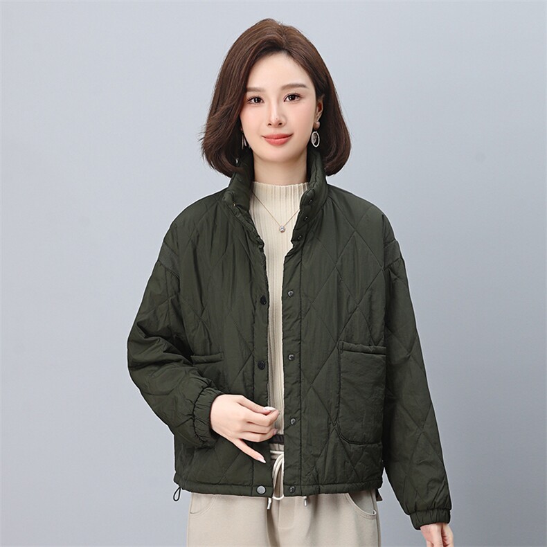 时尚立领拼接针织棉服 宽松显瘦保暖外套图片