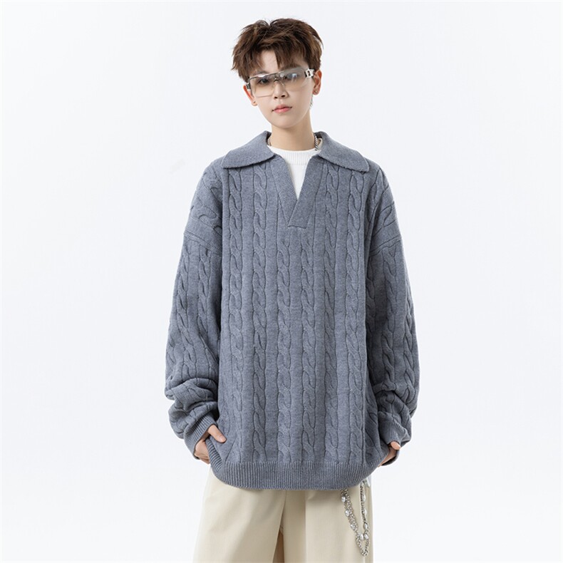904-2-YY01-P58控88秋冬假两件毛衣设计感方领男士针织线衣加厚,男装针织衫/毛衣,星座904-2