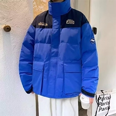 加绒加厚冬男女高领棉衣撞色工装大口袋印花面包服棉袄MY123P68，男装棉衣，星座1013-1