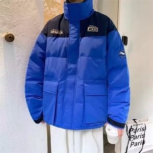 加绒加厚冬男女高领棉衣撞色工装大口袋印花面包服棉袄MY123 P68图片