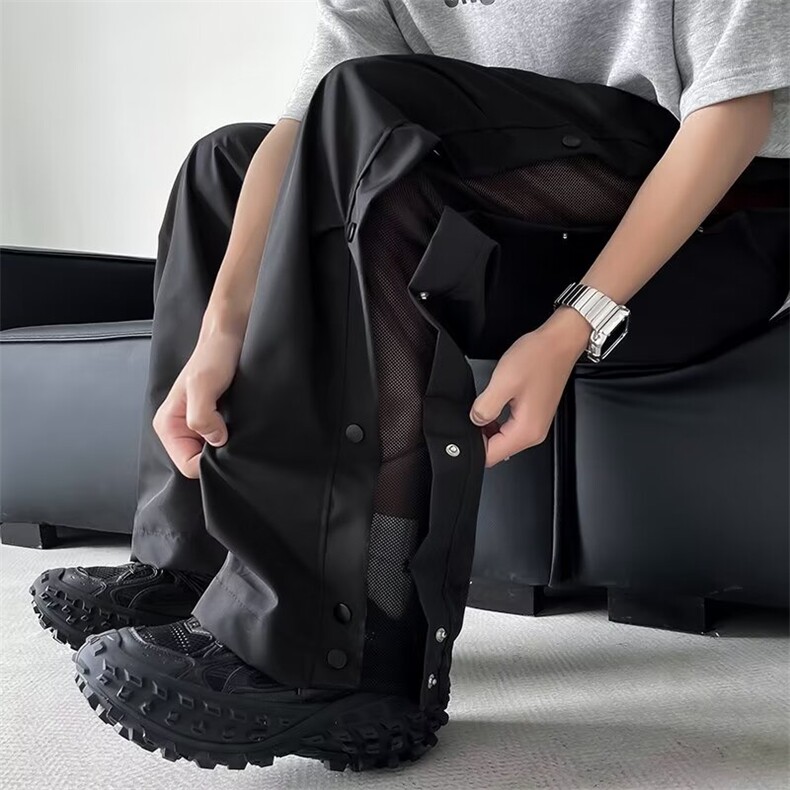 网眼透气速干排扣冲锋裤男夏季美式户外登山裤潮流休闲运动裤子男，女装休闲裤，星座813-2